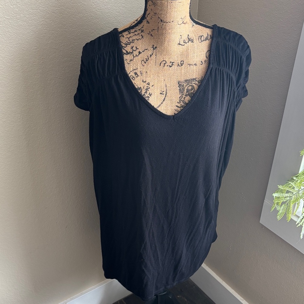 Lane Bryant Black V-Neck Blouse